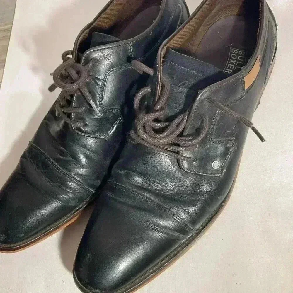 Bull Boxer Handcrafted Leather Men’s Black Loafers, Size 45 /12 US Dress Shoes